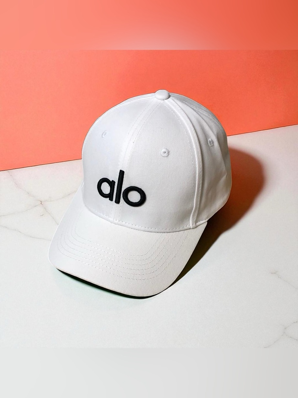 ⚓️ALO Yoga White Baseball Cap with Black Logo